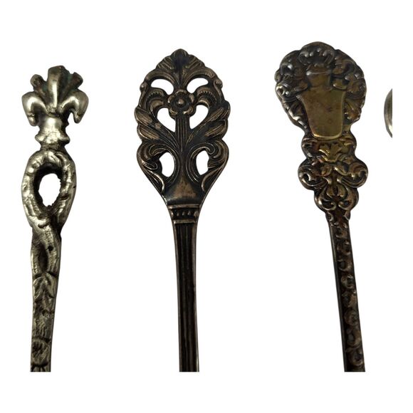 Lot of 9 Vintage Souvenir & Demitasse Spoons Gremany, Italy, USA Silver Plated - Picture 4 of 11